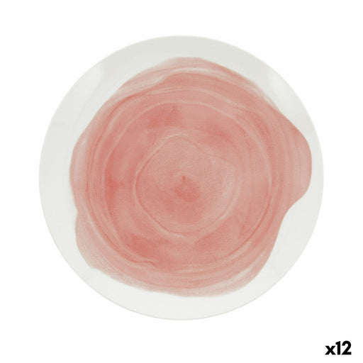 Flad plade Bidasoa Etherea aus Keramik Rosa (Ø 26,5 cm) (12 Stück)