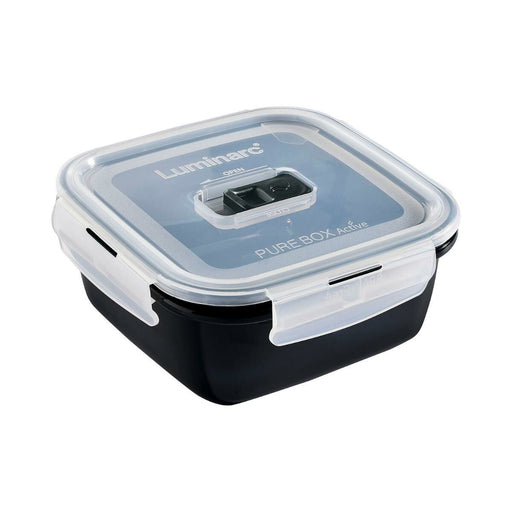 Lunchbox hermetisch Luminarc Pure Box 760 ml Schwarz Glas (6 Stück)
