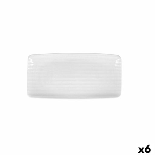 Tablett für Snacks Ariane Artisan aus Keramik Weiß 30 x 15 cm (6 Stück)