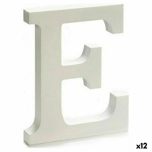 Buchstabe E Holz Weiß (1,8 x 21 x 17 cm) (12 Stück)