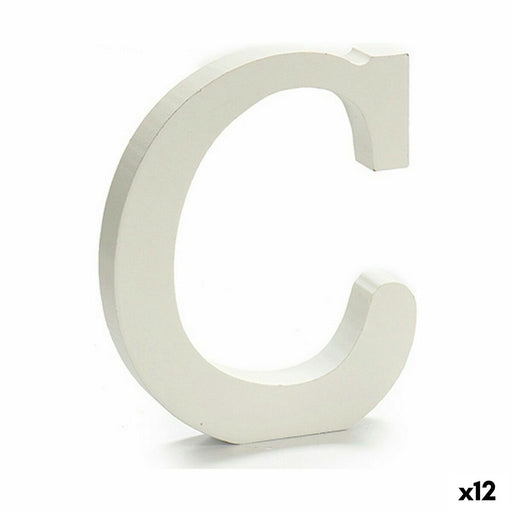 Buchstabe C Holz Weiß (1,8 x 21 x 17 cm) (12 Stück)