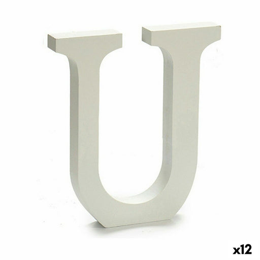 Buchstabe U Holz Weiß (1,8 x 21 x 17 cm) (12 Stück)
