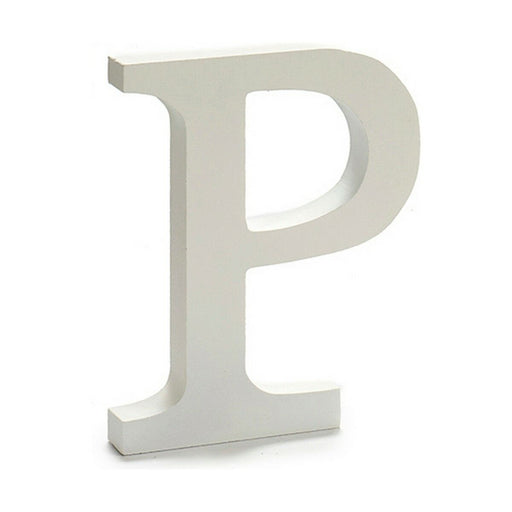 Buchstabe P Holz Weiß (1,8 x 21 x 17 cm) (12 Stück)