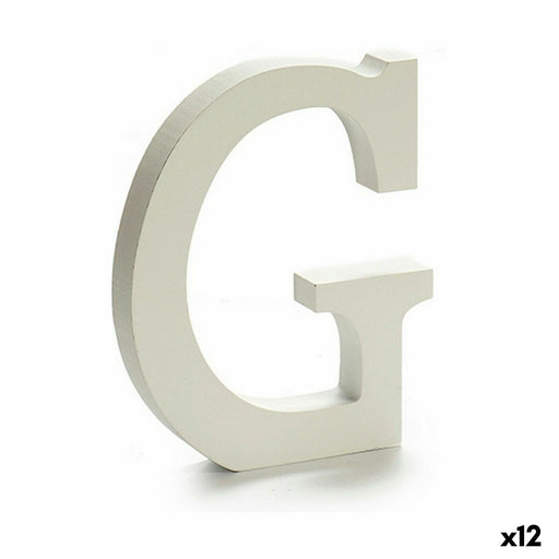 Buchstabe G Holz Weiß (1,8 x 21 x 17 cm) (12 Stück)