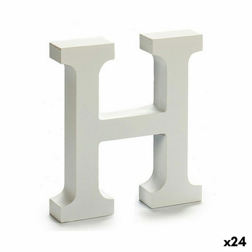 Buchstabe H Holz Weiß (2 x 16 x 14,5 cm) (24 Stück)
