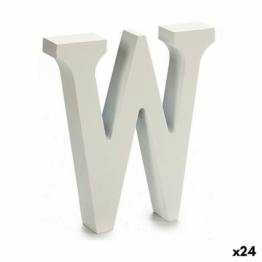 Buchstabe W Holz Weiß (2 x 16 x 14,5 cm) (24 Stück)