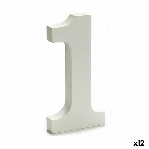 Zahle 1 Holz Weiß (1,8 x 21 x 17 cm) (12 Stück)