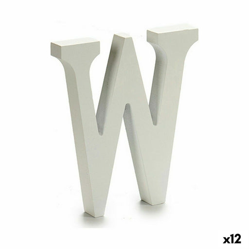 Buchstabe W Holz Weiß (1,8 x 21 x 17 cm) (12 Stück)