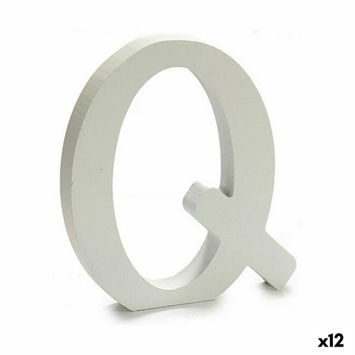Buchstabe Q Holz Weiß (1,8 x 21 x 17 cm) (12 Stück)