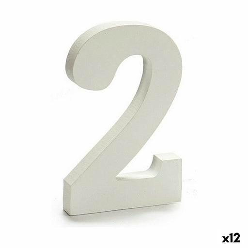 Zahle 2 Holz Weiß (1,8 x 21 x 17 cm) (12 Stück)