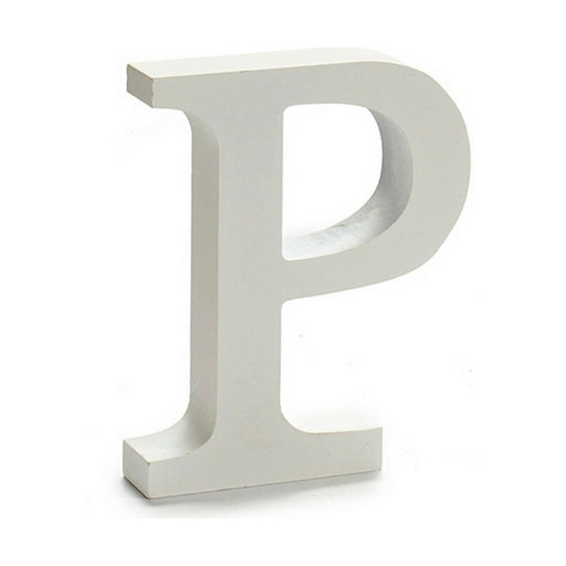Buchstabe P Holz Weiß (2 x 16 x 14,5 cm) (24 Stück)