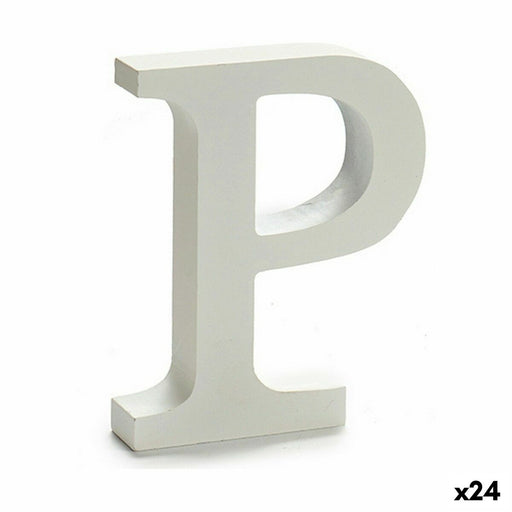Buchstabe P Holz Weiß (2 x 16 x 14,5 cm) (24 Stück)