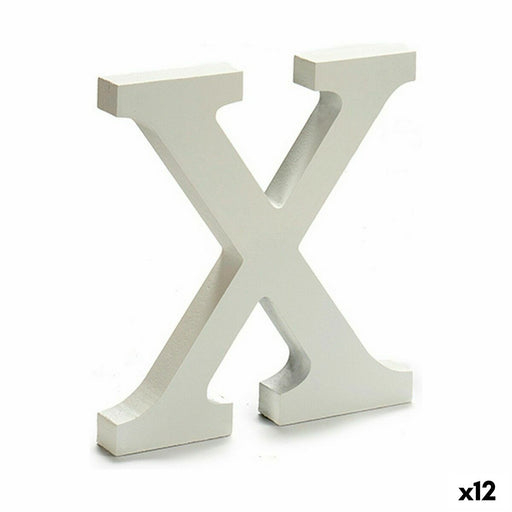 Buchstabe X Holz Weiß (1,8 x 21 x 17 cm) (12 Stück)