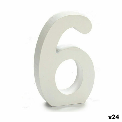 Zahle 6 Holz Weiß (2 x 16 x 14,5 cm) (24 Stück)