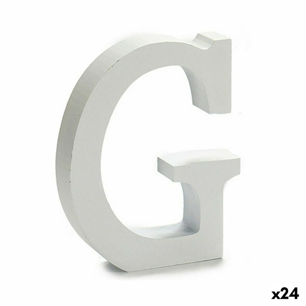 Buchstabe G Holz Weiß (2 x 16 x 14,5 cm) (24 Stück)