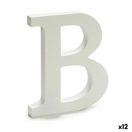 Buchstabe B Holz Weiß (1,8 x 21 x 17 cm) (12 Stück)