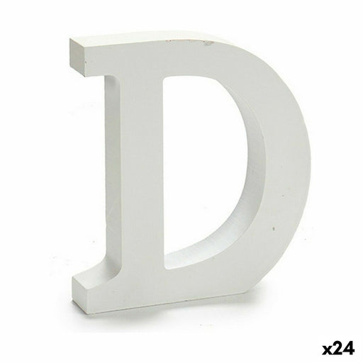 Buchstabe D Holz Weiß (2 x 16 x 14,5 cm) (24 Stück)