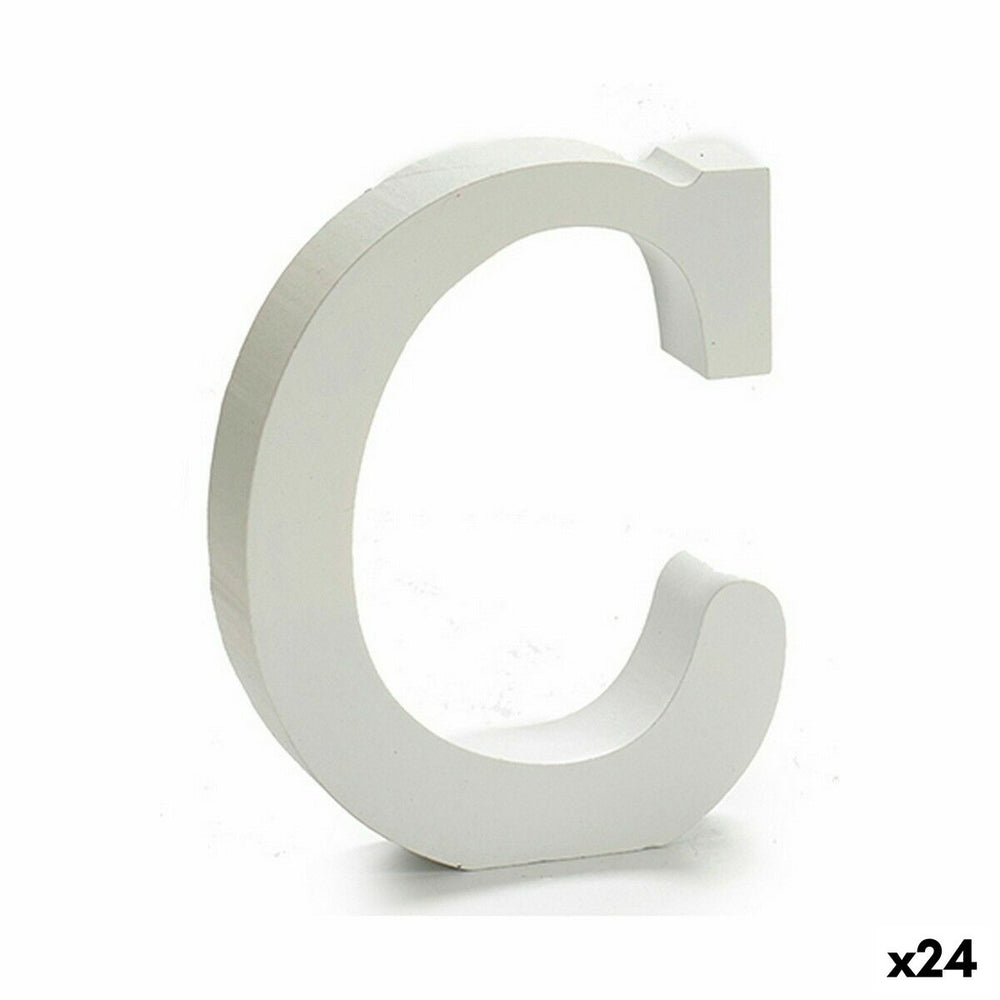 Buchstabe C (24 Stück) Weiß Holz 2 x 11 cm