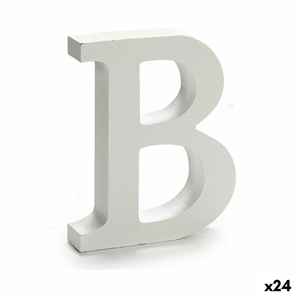 Buchstabe B Holz Weiß (2 x 16 x 14,5 cm) (24 Stück)