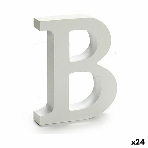 Buchstabe B Holz Weiß (2 x 16 x 14,5 cm) (24 Stück)