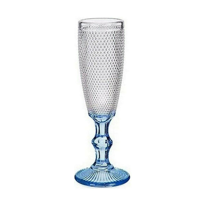 Champagnerglas Punkte Blau Durchsichtig Glas 6 Stück (180 ml)
