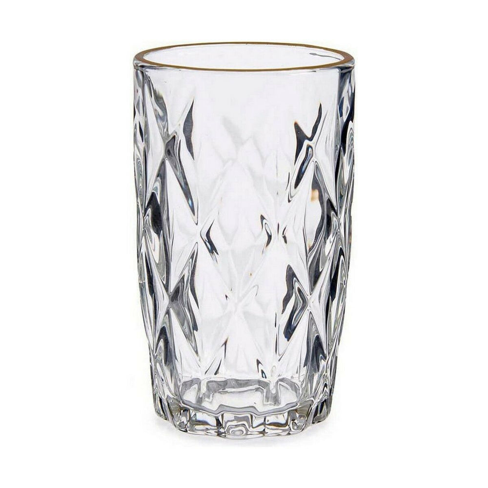 Trinkglas Durchsichtig Gold Glas 6 Stück 340 ml