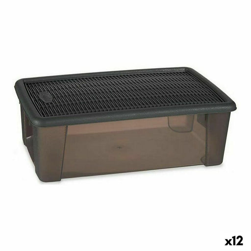 Box mit Deckel Stefanplast Elegance Grau 19,5 x 11,5 x 33 cm Kunststoff 5 L (12 Stück)