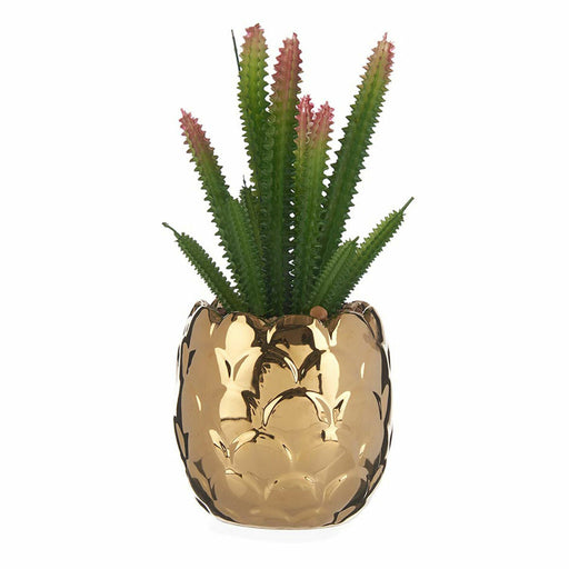 Dekorationspflanze aus Keramik Gold Kaktus grün Kunststoff 6 Stück (6 Stück) (10 x 20 x 10 cm)