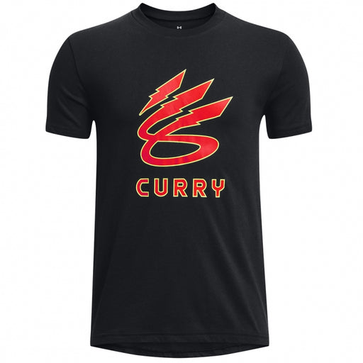 Herren Kurzarm-T-Shirt Under Armour Curry Lightning Logo Schwarz