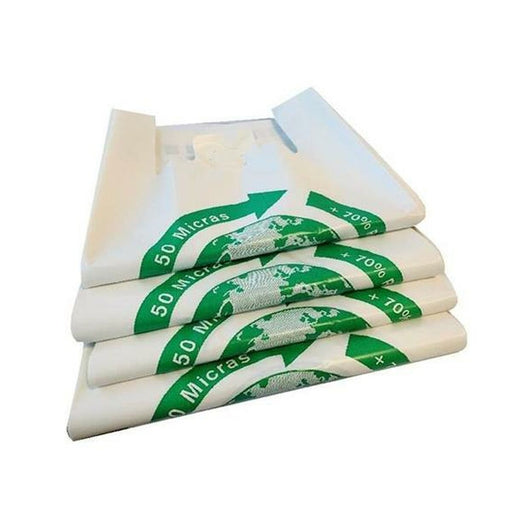 Einkaufstasche Weiß Biologisch abbaubar 50 x 60 cm