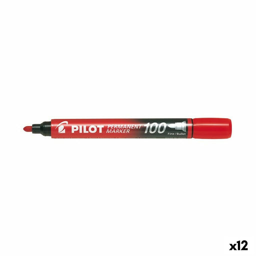Dauermarker Pilot SCA-100 Rot (12 Stück)