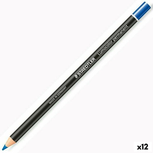 Bleistifte Staedtler Lumocolor Permanent Glasochrom Permanent Blau (12 Stück)