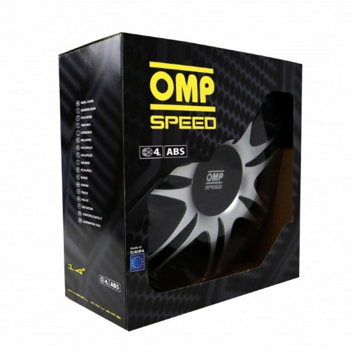 Radkappe OMP Ghost Speed Schwarz Silberfarben 14" (4 uds)