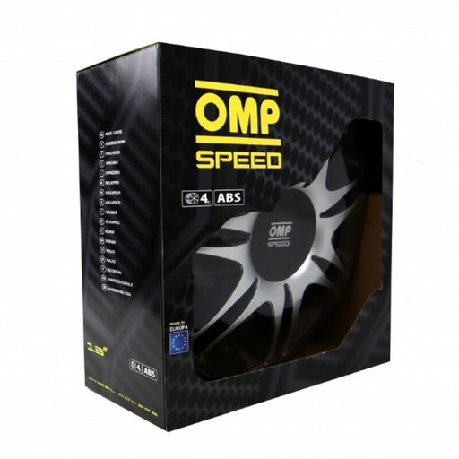 Radkappe OMP Ghost Speed Schwarz Silberfarben 13" (4 uds)